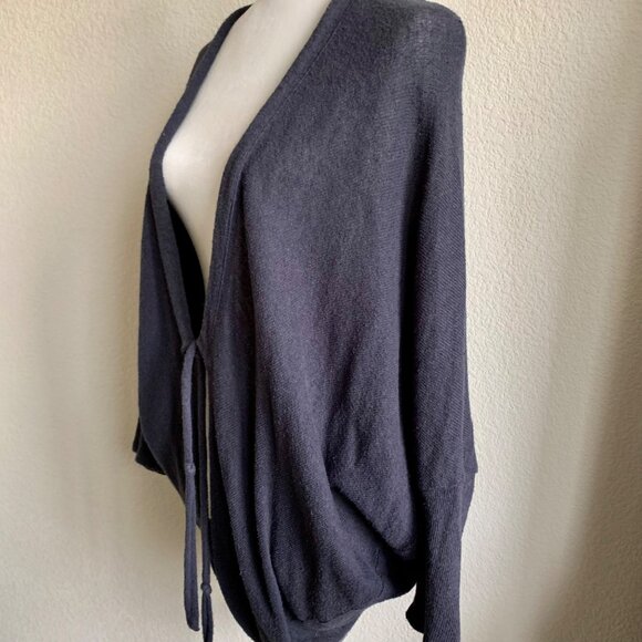 ANTHROPOLOGIE Sunday Saturday Selby Tie-Front Oversized Cocoon Cardigan Sweater - Picture 4 of 9